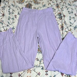 Extra High Waisted Linen wide leg pants size s tall